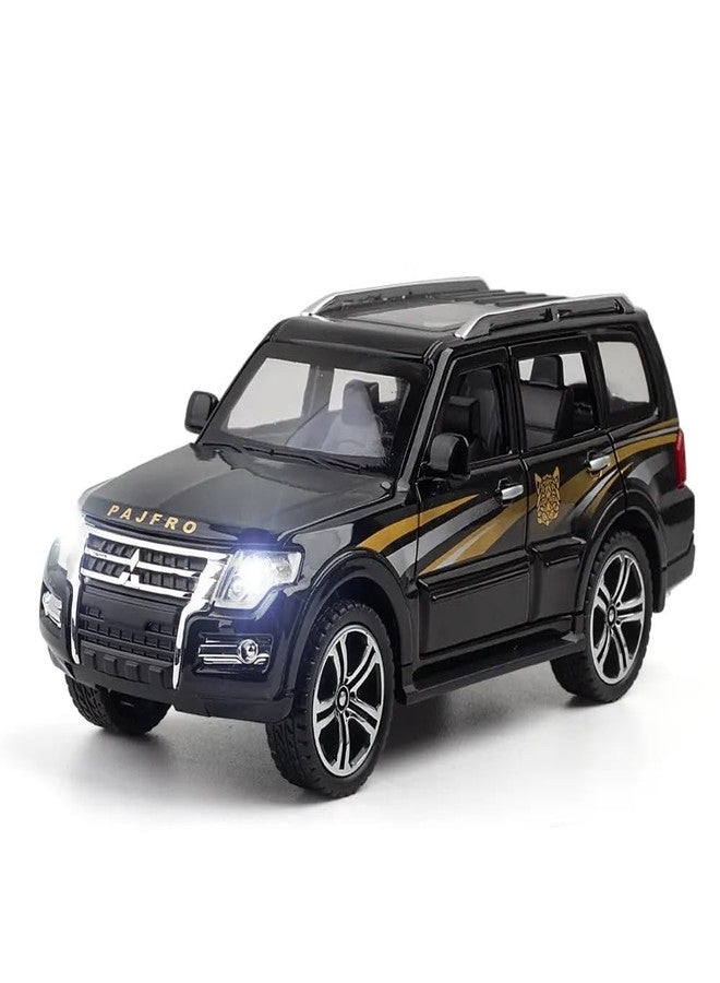 KENIRY 1:32 Scale Exclusive Alloy Metal Pull Back Die-cast Car Model with Sound Light Mini Auto Toy for Kids Metal Model Toy Car with Sound and Light? (PEJERO-Black) - Image 1